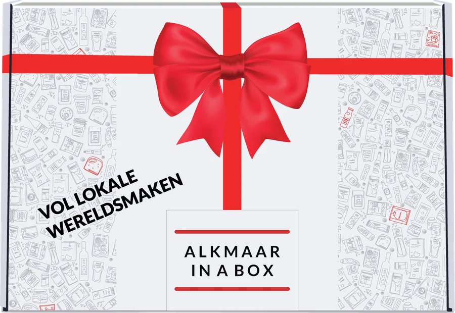 Alkmaar in a Box cadeaudoos met rode strik